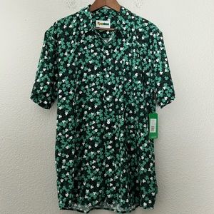 Tipsy Elves Shirt XL Clover Confetti Button Down St Patrick's Day Shamrocks NWT